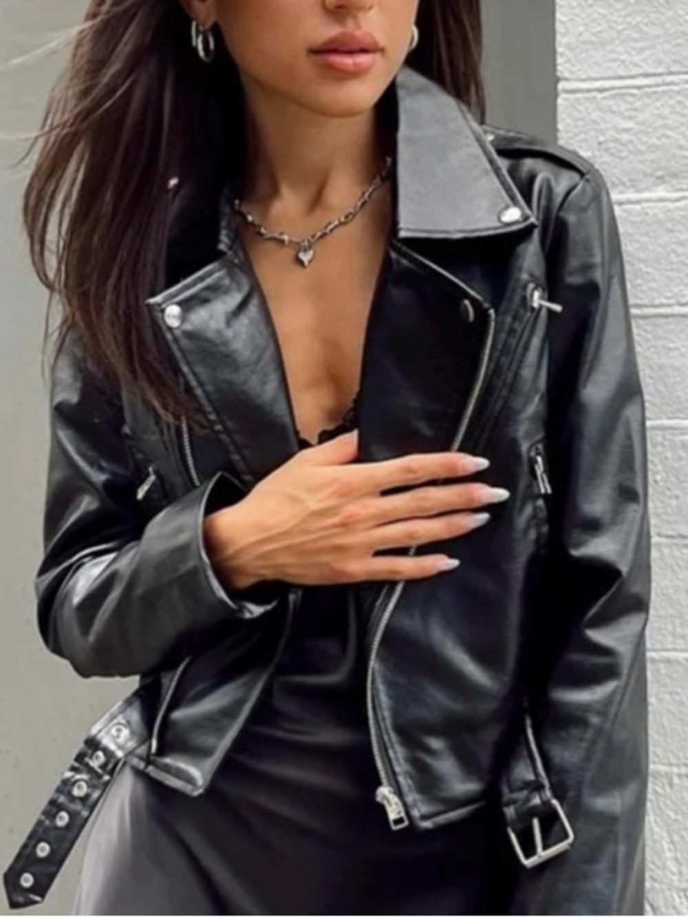 NWT LIONESS The Zeppelin Vegan Faux Leather Jacket Black